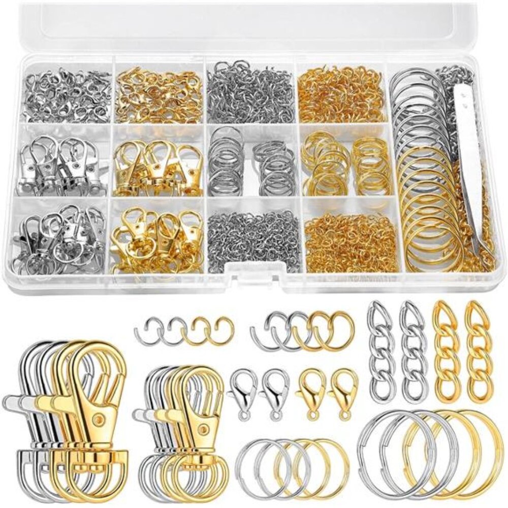 1130PCS Keychain Making Kit Jump Rings for Jewelry DIY Key chain